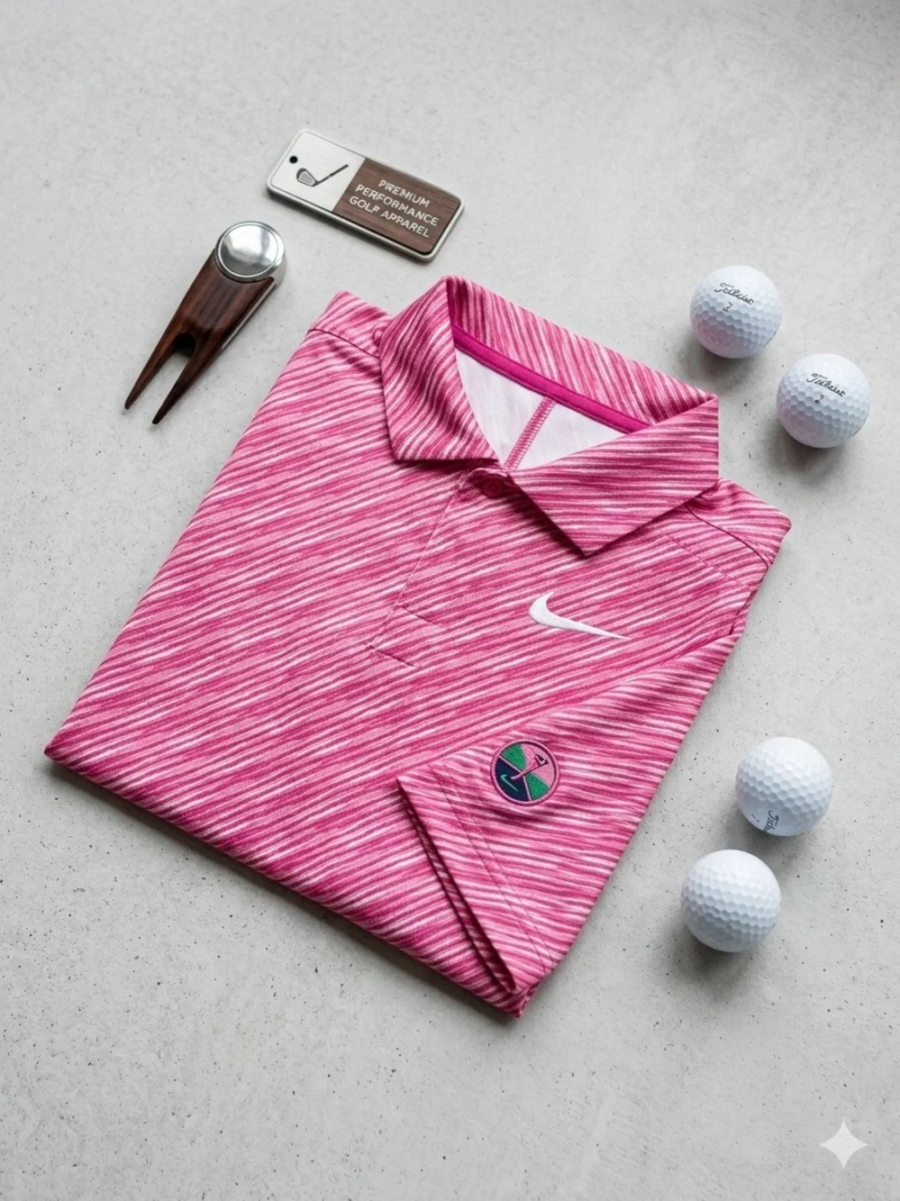 Nike Women's Pink Space-Dye Short Sleeve Polo